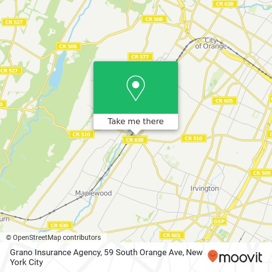 Grano Insurance Agency, 59 South Orange Ave map