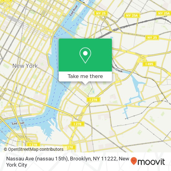 Mapa de Nassau Ave (nassau 15th), Brooklyn, NY 11222