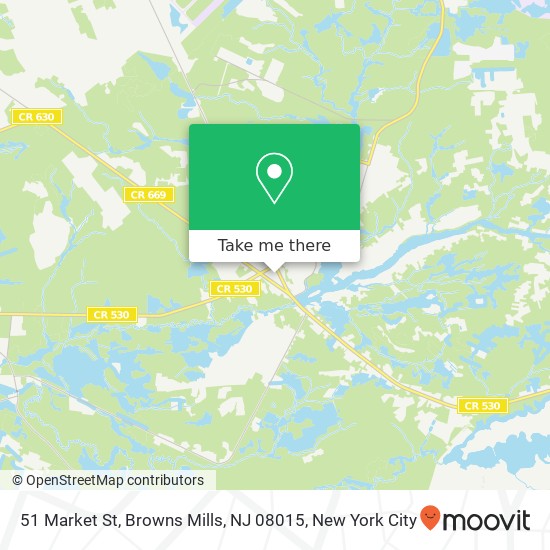 Mapa de 51 Market St, Browns Mills, NJ 08015