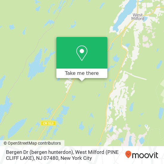 Bergen Dr (bergen hunterdon), West Milford (PINE CLIFF LAKE), NJ 07480 map