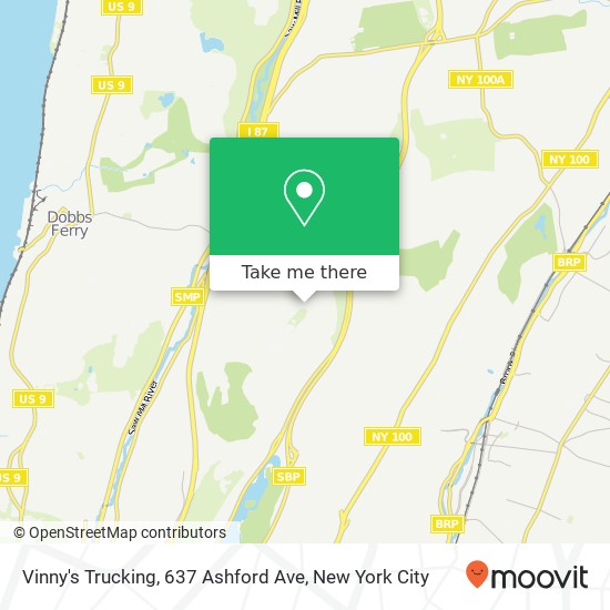 Mapa de Vinny's Trucking, 637 Ashford Ave