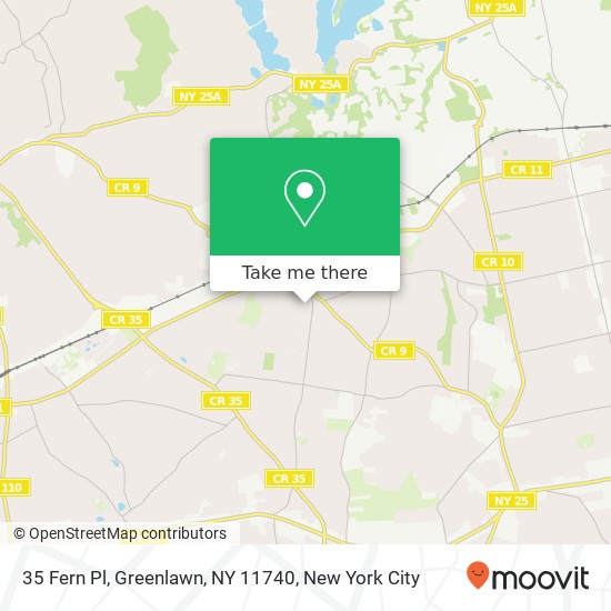 Mapa de 35 Fern Pl, Greenlawn, NY 11740