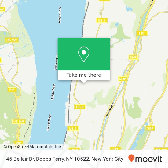 Mapa de 45 Bellair Dr, Dobbs Ferry, NY 10522