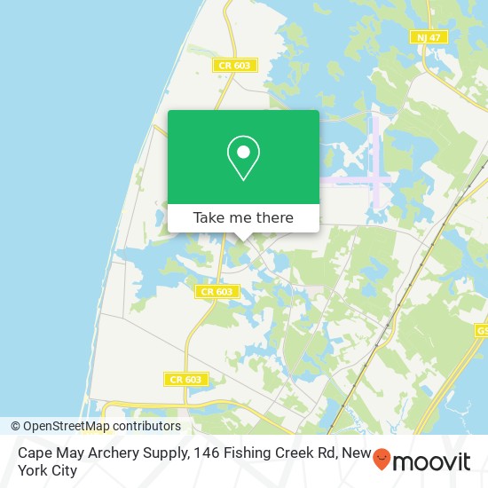 Mapa de Cape May Archery Supply, 146 Fishing Creek Rd