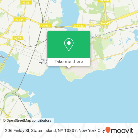 Mapa de 206 Finlay St, Staten Island, NY 10307