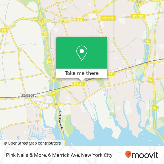 Mapa de Pink Nails & More, 6 Merrick Ave