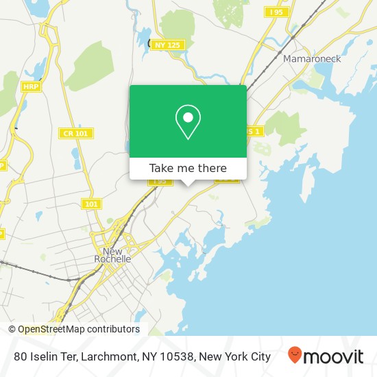 Mapa de 80 Iselin Ter, Larchmont, NY 10538