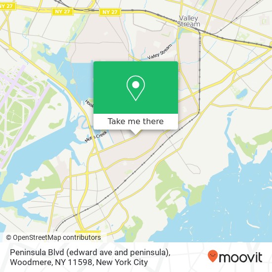 Mapa de Peninsula Blvd (edward ave and peninsula), Woodmere, NY 11598