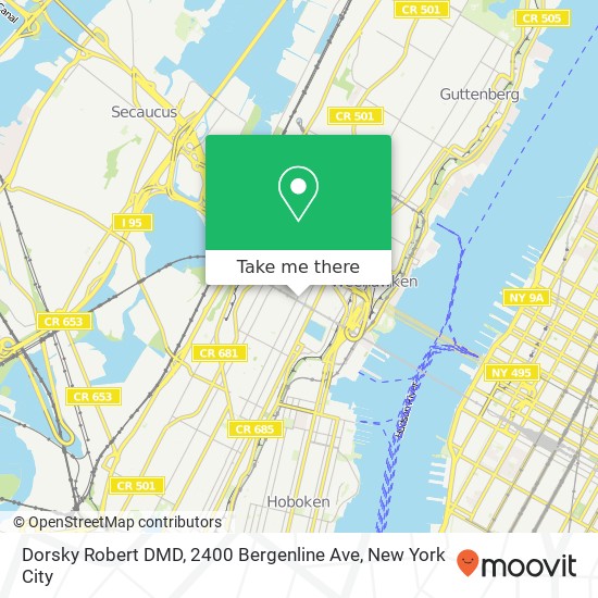 Mapa de Dorsky Robert DMD, 2400 Bergenline Ave