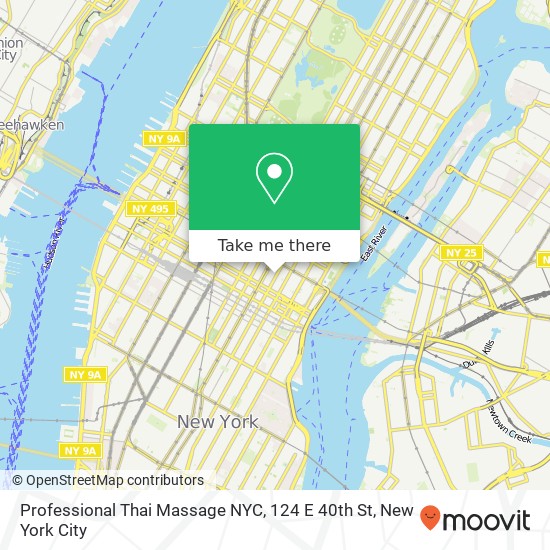 Mapa de Professional Thai Massage NYC, 124 E 40th St