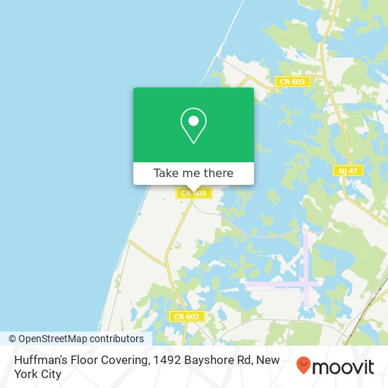 Huffman's Floor Covering, 1492 Bayshore Rd map