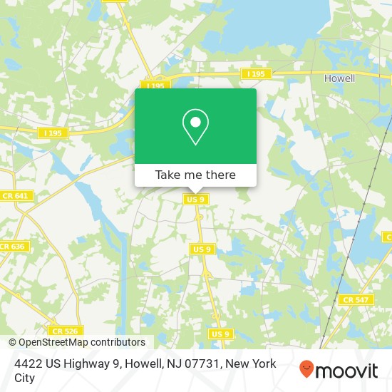 Mapa de 4422 US Highway 9, Howell, NJ 07731