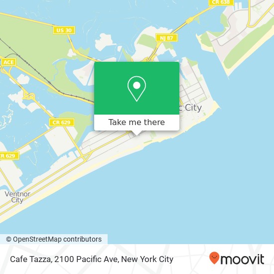 Mapa de Cafe Tazza, 2100 Pacific Ave