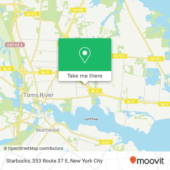 Mapa de Starbucks, 353 Route 37 E