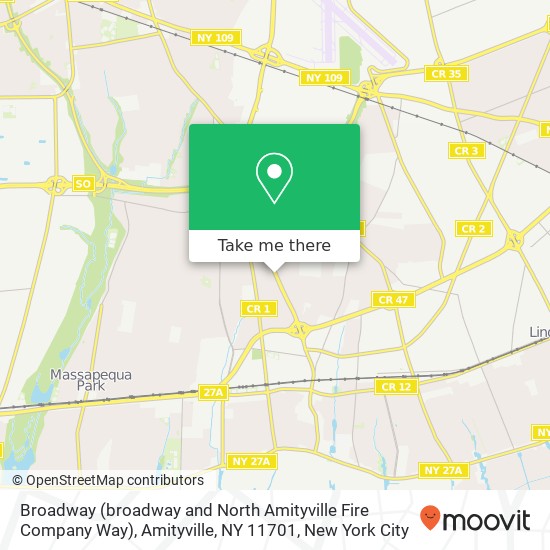 Broadway (broadway and North Amityville Fire Company Way), Amityville, NY 11701 map