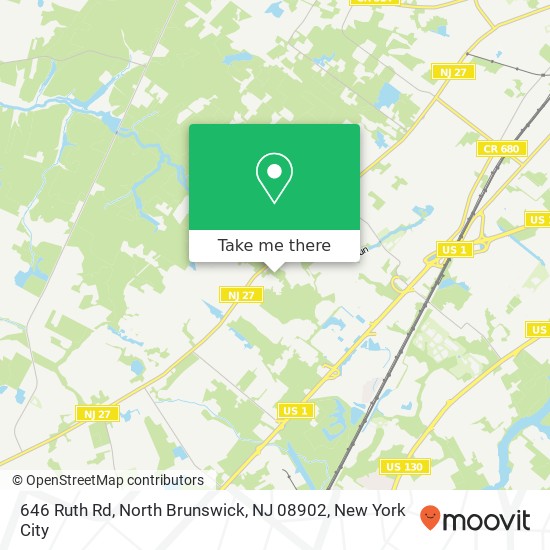 Mapa de 646 Ruth Rd, North Brunswick, NJ 08902