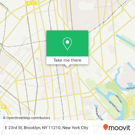 Mapa de E 23rd St, Brooklyn, NY 11210