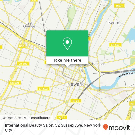 Mapa de International Beauty Salon, 52 Sussex Ave
