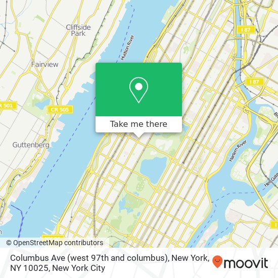 Columbus Ave (west 97th and columbus), New York, NY 10025 map