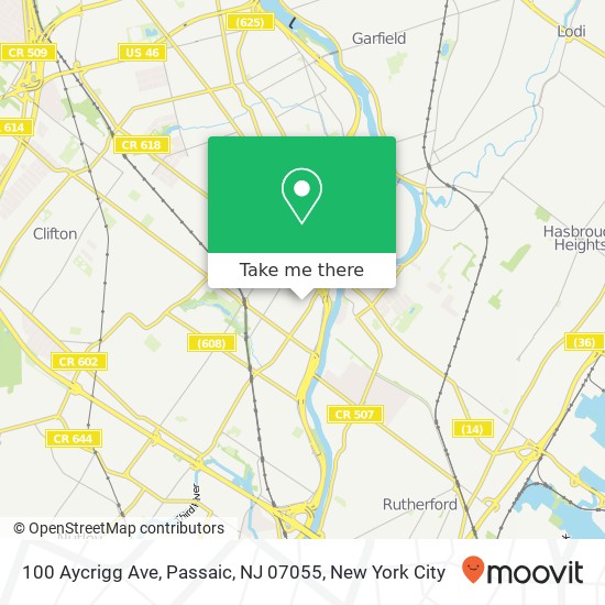 Mapa de 100 Aycrigg Ave, Passaic, NJ 07055