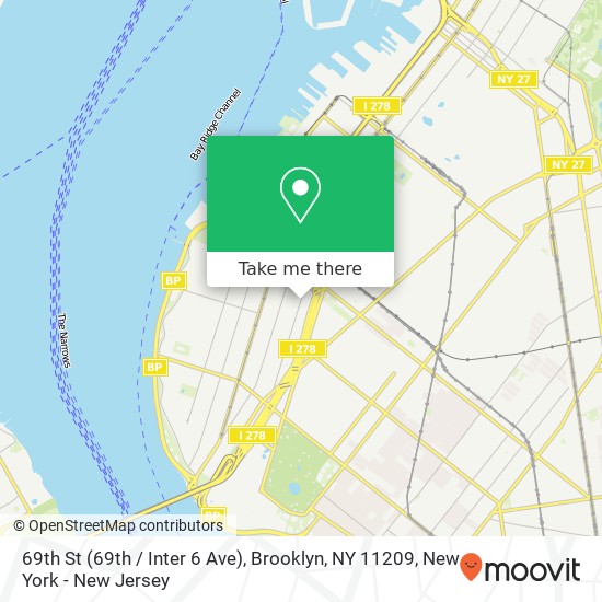 Mapa de 69th St (69th / Inter 6 Ave), Brooklyn, NY 11209