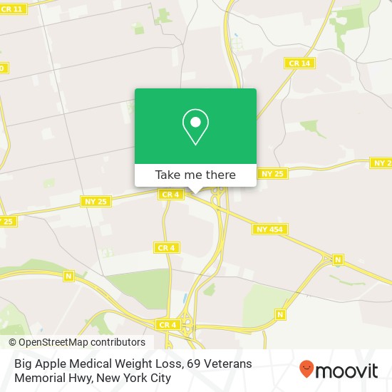Mapa de Big Apple Medical Weight Loss, 69 Veterans Memorial Hwy