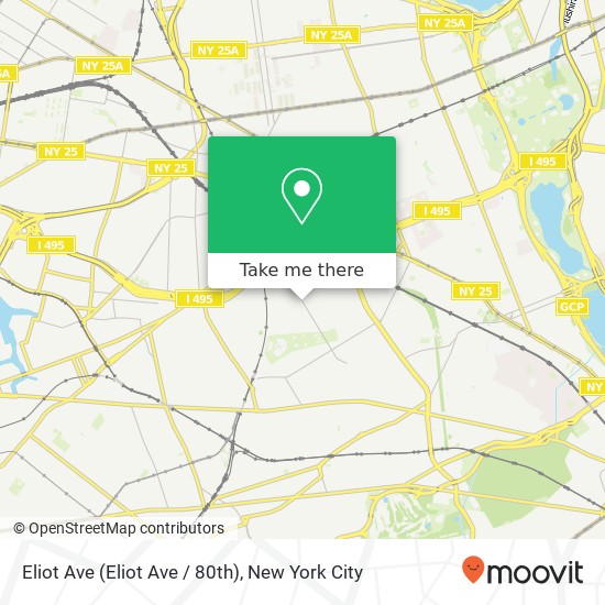 Mapa de Eliot Ave (Eliot Ave / 80th), Middle Village, NY 11379