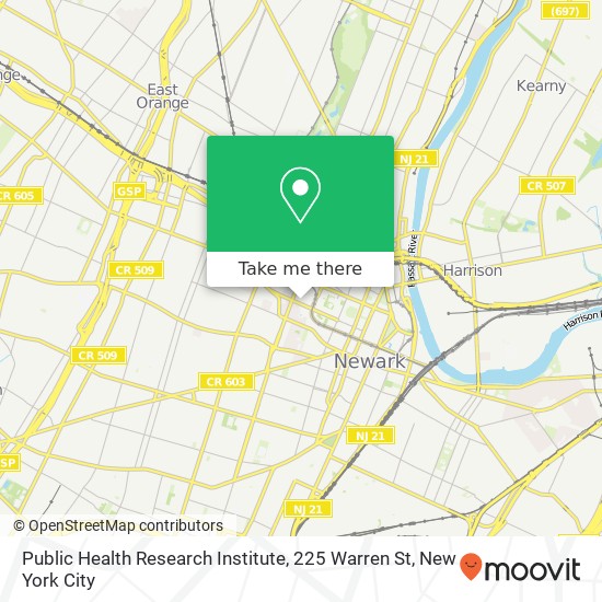Mapa de Public Health Research Institute, 225 Warren St