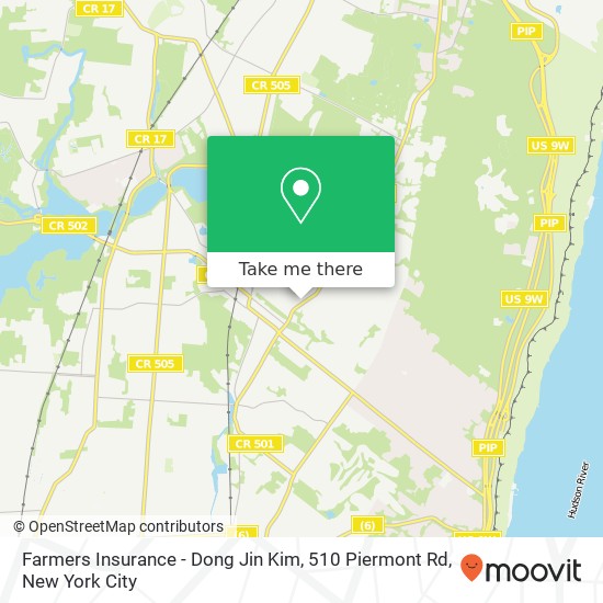 Mapa de Farmers Insurance - Dong Jin Kim, 510 Piermont Rd