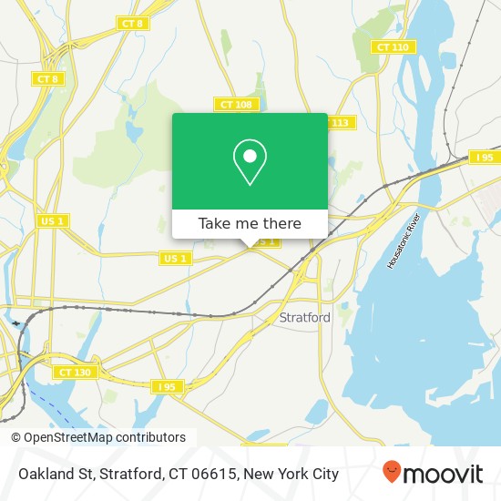 Mapa de Oakland St, Stratford, CT 06615