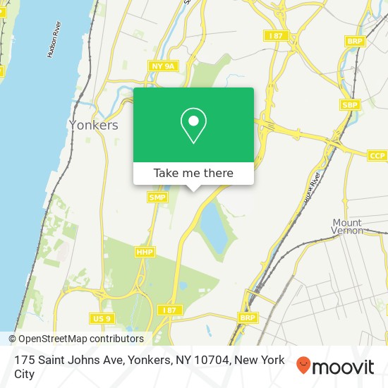 Mapa de 175 Saint Johns Ave, Yonkers, NY 10704