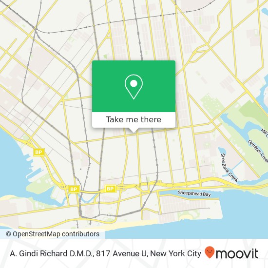 Mapa de A. Gindi Richard D.M.D., 817 Avenue U