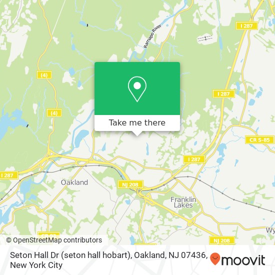 Mapa de Seton Hall Dr (seton hall hobart), Oakland, NJ 07436
