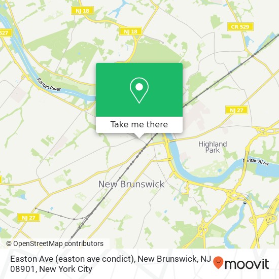 Easton Ave (easton ave condict), New Brunswick, NJ 08901 map