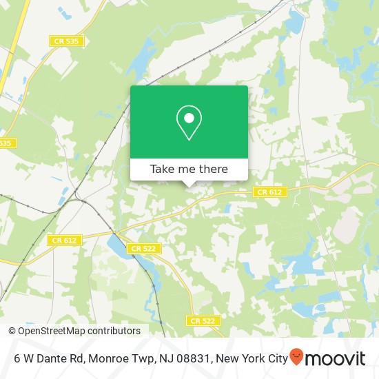 6 W Dante Rd, Monroe Twp, NJ 08831 map