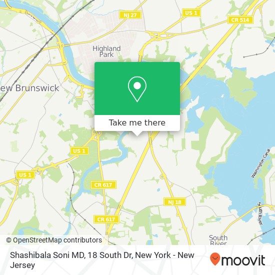Mapa de Shashibala Soni MD, 18 South Dr