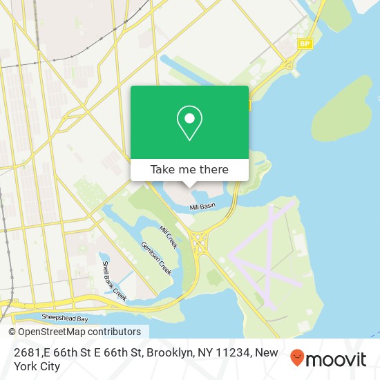 Mapa de 2681,E 66th St E 66th St, Brooklyn, NY 11234