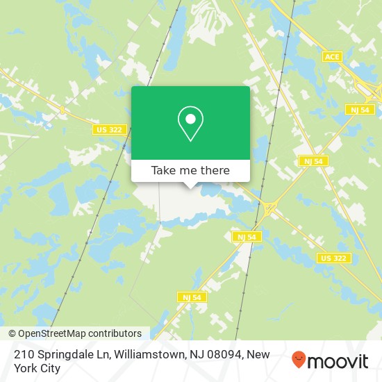 Mapa de 210 Springdale Ln, Williamstown, NJ 08094