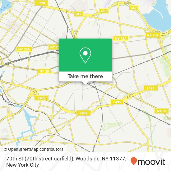 70th St (70th street garfield), Woodside, NY 11377 map