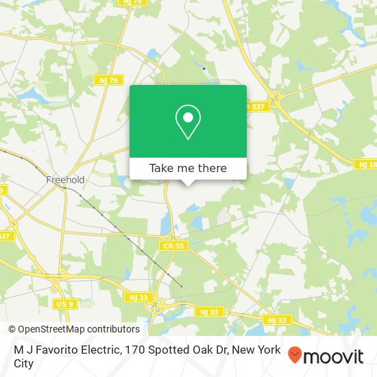 Mapa de M J Favorito Electric, 170 Spotted Oak Dr