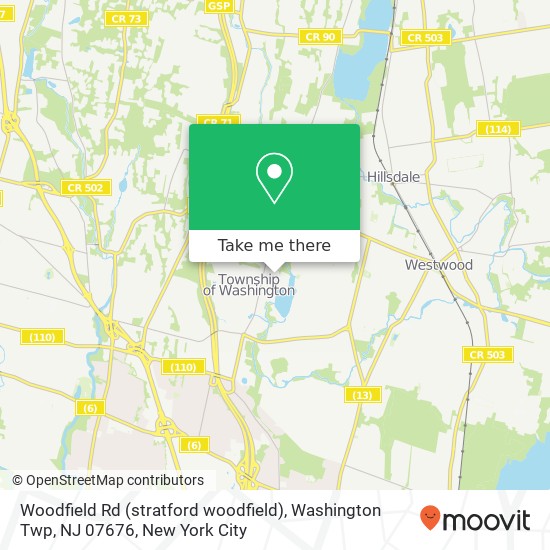 Mapa de Woodfield Rd (stratford woodfield), Washington Twp, NJ 07676