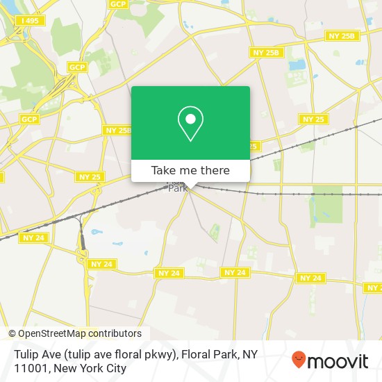 Mapa de Tulip Ave (tulip ave floral pkwy), Floral Park, NY 11001