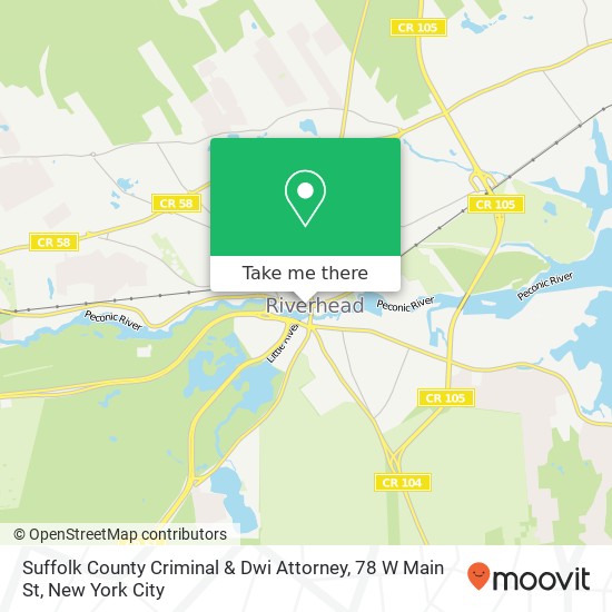 Suffolk County Criminal & Dwi Attorney, 78 W Main St map