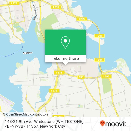 Mapa de 148-21 9th Ave, Whitestone (WHITESTONE), <B>NY< / B> 11357
