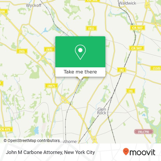 Mapa de John M Carbone Attorney, 401 Goffle Rd