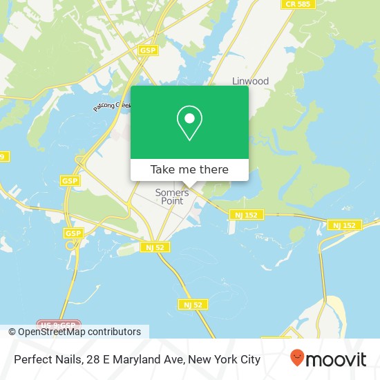 Mapa de Perfect Nails, 28 E Maryland Ave