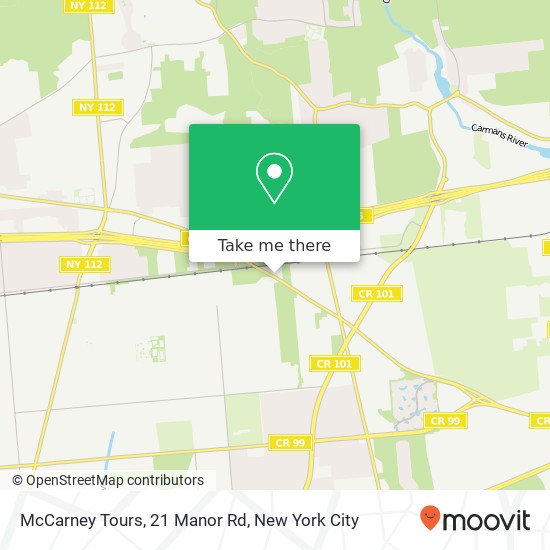 McCarney Tours, 21 Manor Rd map