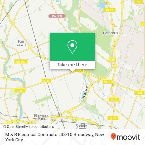 Mapa de M & R Electrical Contractor, 38-10 Broadway