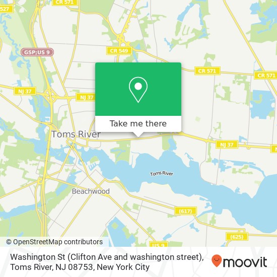 Washington St (Clifton Ave and washington street), Toms River, NJ 08753 map