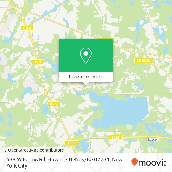 538 W Farms Rd, Howell, <B>NJ< / B> 07731 map